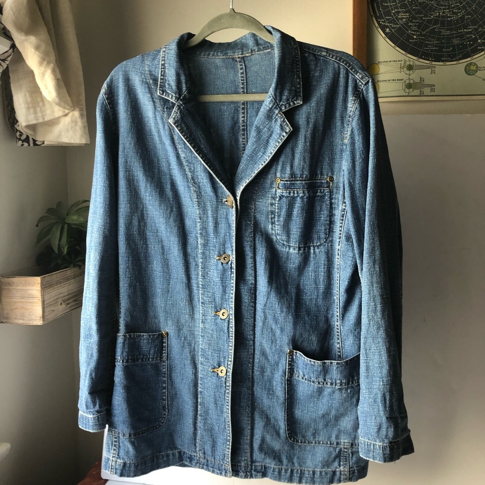 Vintage Liz Claiborne Denim Chore Coat, Size Medium.